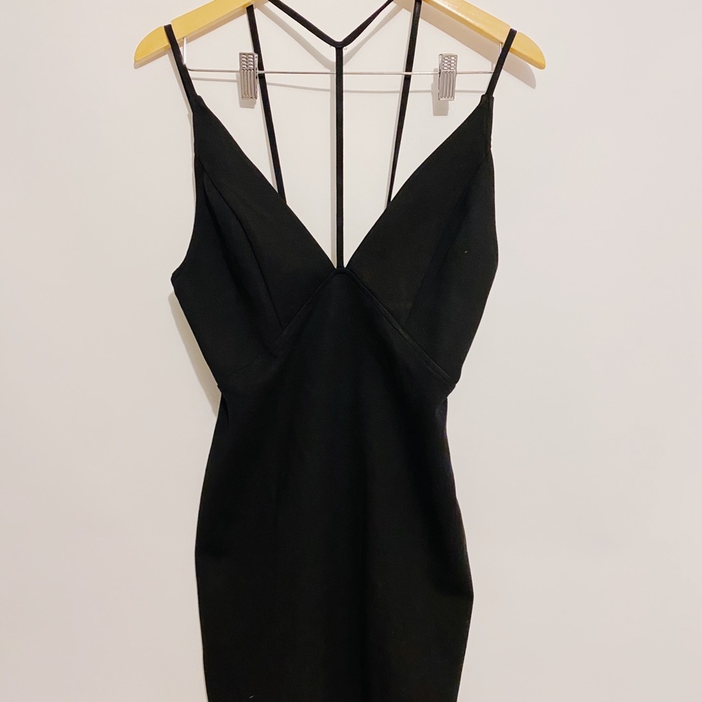 Black strappy mini dress